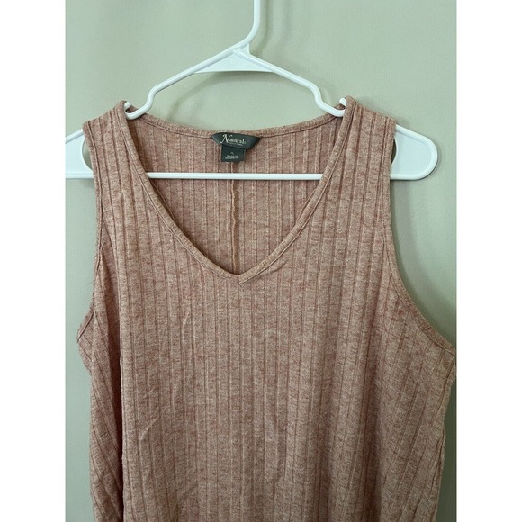 Natural Reflections Womens XL Pink Ribbed V-Neck Sweater - Picture 2 of 7